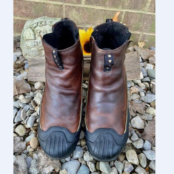 Mens Sorel Hood River Waterproof Insulated Brown Leather Ankle Boots US Size 12 - Picture 2 of 9